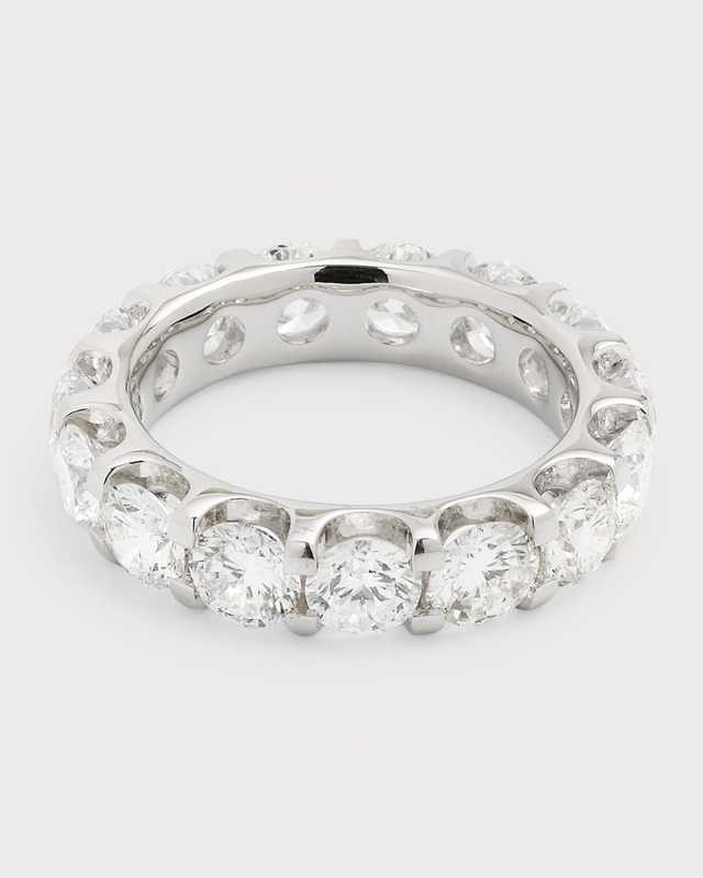 Lab Grown Diamond 18K White Gold Eternity Ring, Size 6, 5.0tcw